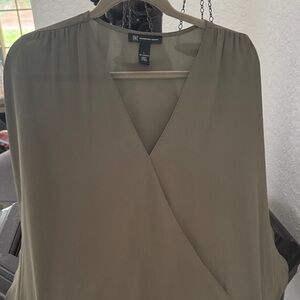 INC International Concepts Olive Blouse